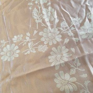 Pink Silver Floral Rectangle Tablecloth Linen Cloth Cover 82" x 62" Dining Decor